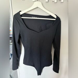 Abercrombie & Fitch Black Fitted Bodysuit